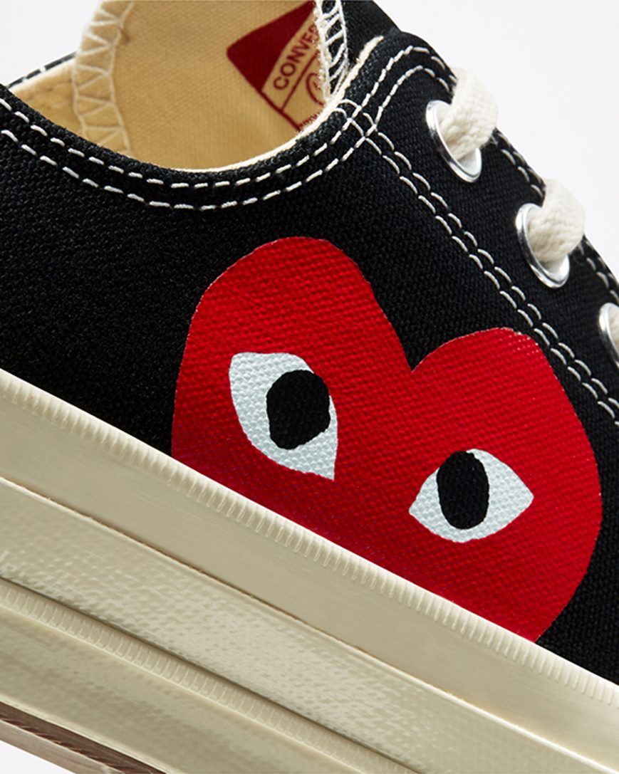 Tenisi Barbati Converse x Comme des Garçons PLAY Chuck 70 Negrii Albi Rosii | RO HFWSI725